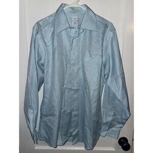 Pronto Uomo Mens 16-34/35 Slim Fit Blue Long Sleeve Button Down Dress Shirt